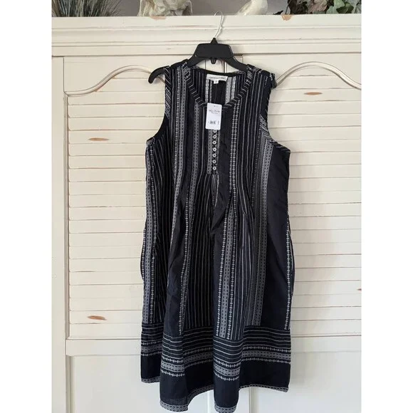 Lucky Brand Pintuck Mini Dress Size M Black NWT $119 - Picture 6 of 6